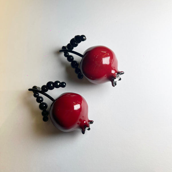 Boucles d’oreilles Grenade en rouge – Cuivre